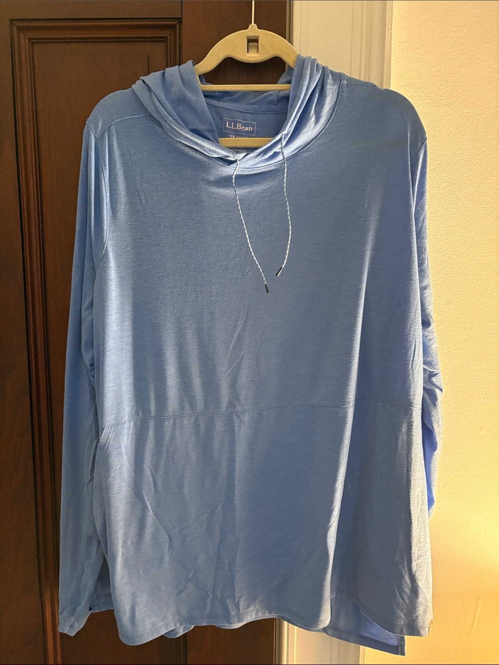 L.L. Bean Soft Sky Blue Women's Hooded Pullover